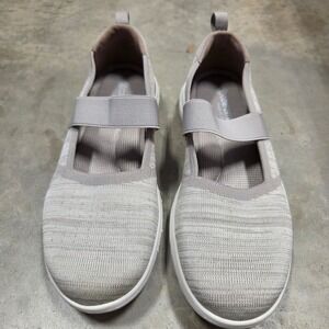 Comfort & Soft Women's Light Gray Knit Mary Jane Flats Slip On Shoes Size 39